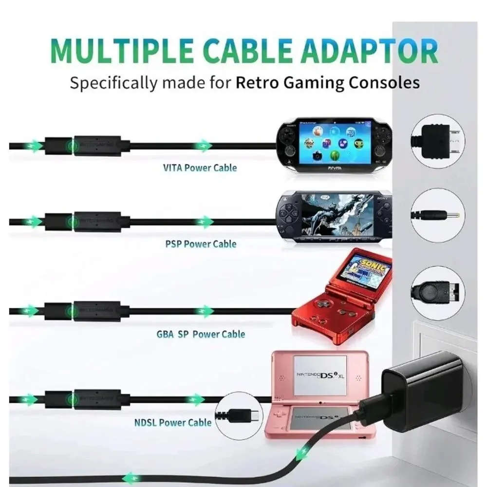 Intec Gaming Retro Game Console Power Supply Kit - Multiple Interfaces (GC161)